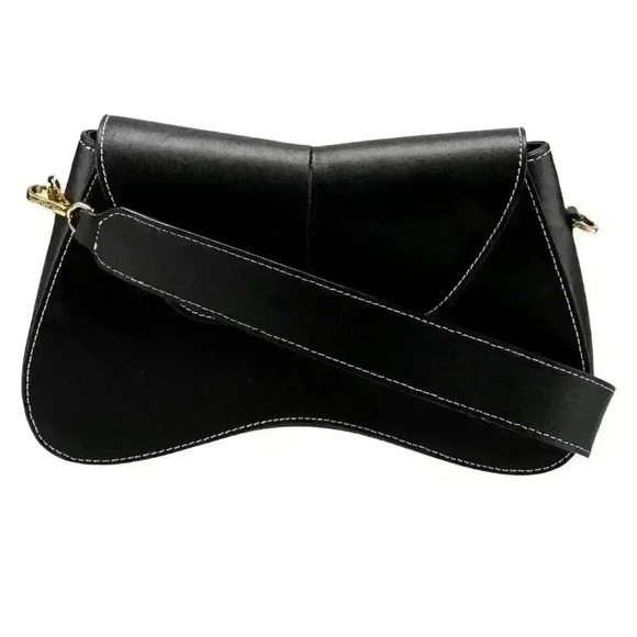 Elleme Black White Contrast Topstitch Bag - Picture 4 of 9